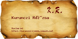 Kurunczi Rózsa névjegykártya